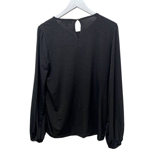 MICHAEL Michael Kors Black Sparkle Top M/L Womens Stretch Jersey Evening Top - Picture 4 of 7